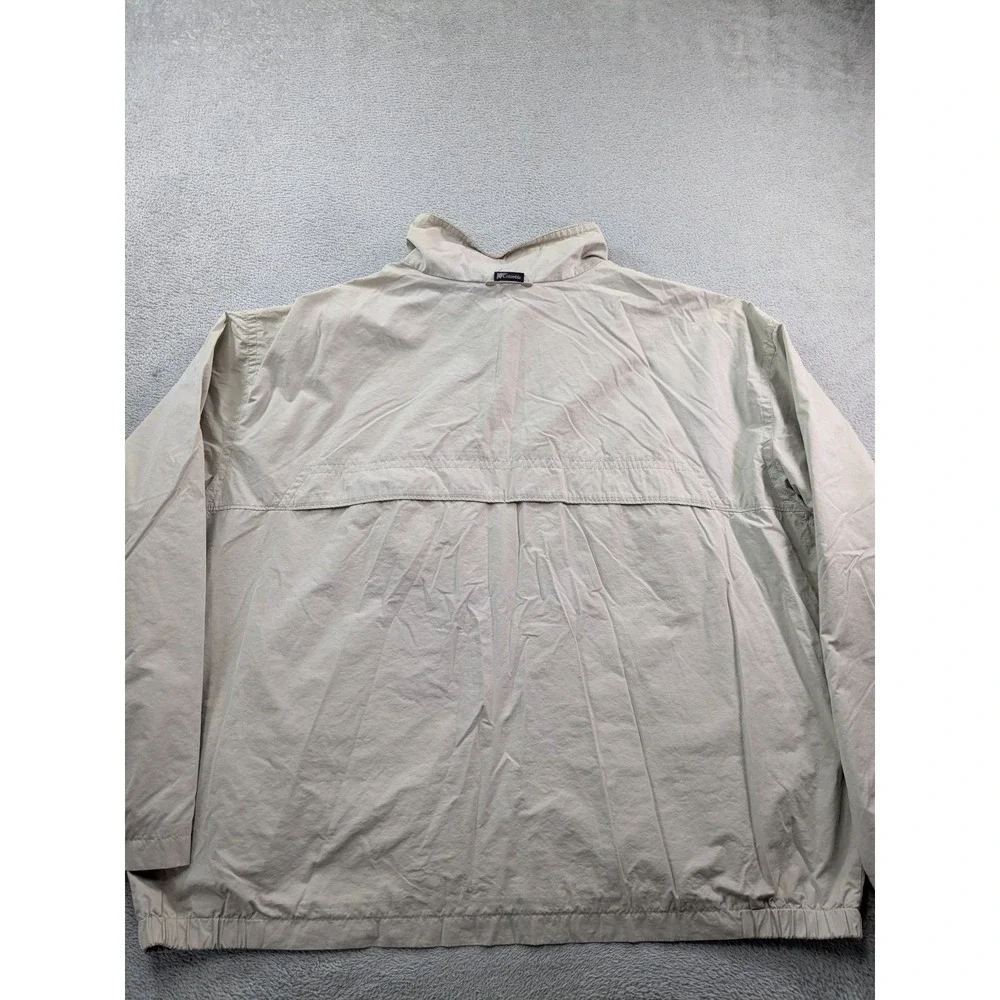 Columbia Mens 3X Tan Khaki Full Zip Mesh Lined Windbreaker Jacket RN 69724